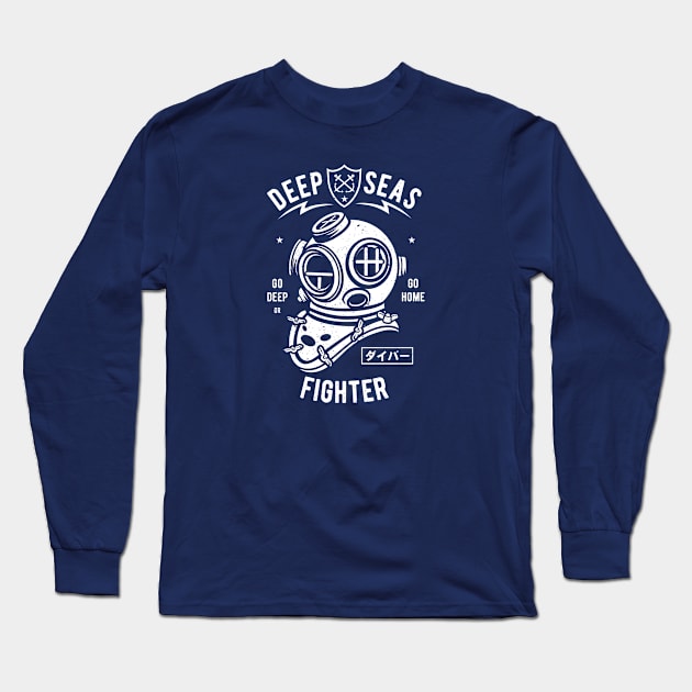 Deep Sea Fighter Long Sleeve T-Shirt by Rebus28
